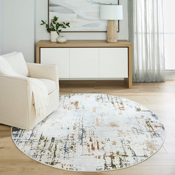 Salim Ivory Brown Painterly - T4022 - 7' Round