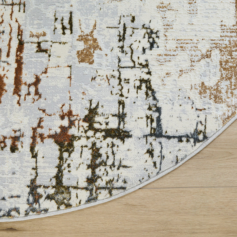 Salim Ivory Brown Painterly - T4022 - 8' Round