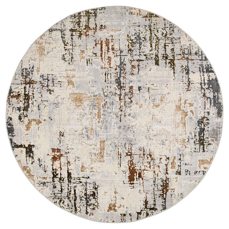 Salim Ivory Brown Painterly - T4022 - 5' Round