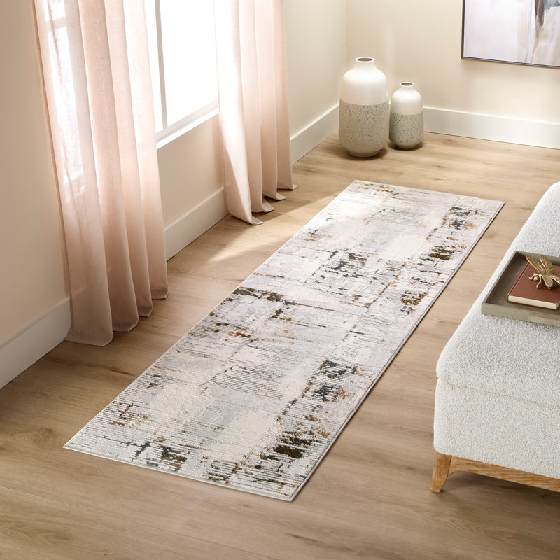 Salim Ivory Brown Painterly - T4023 - 3' x 8' Runner