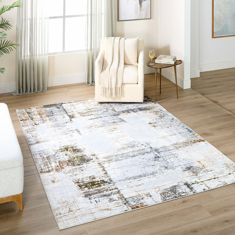 Salim Ivory Brown Painterly - T4023 - 5' x 8'