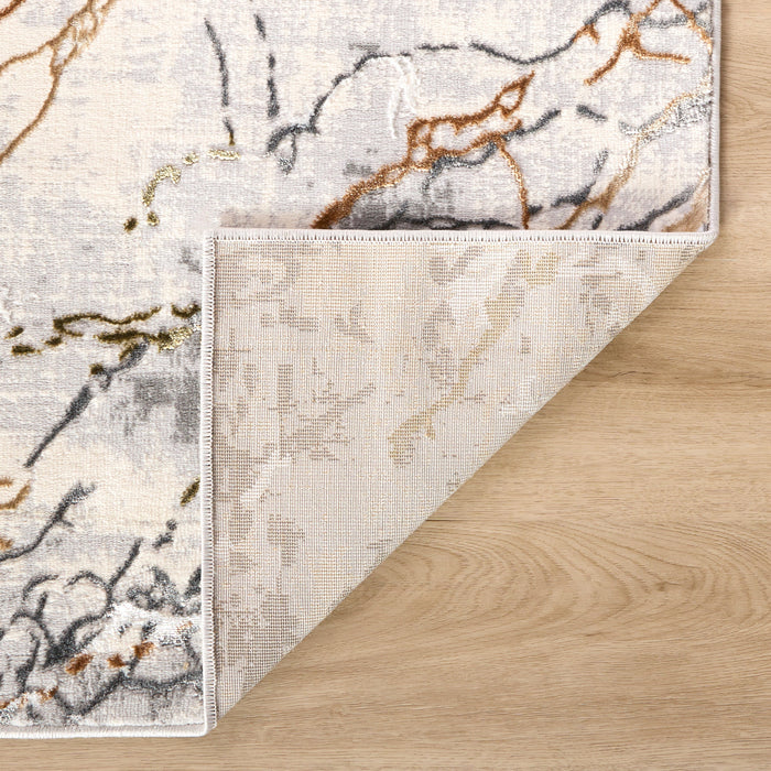 Salim Ivory Brown Marble Striations - T4024 - 3' x 8' Runner