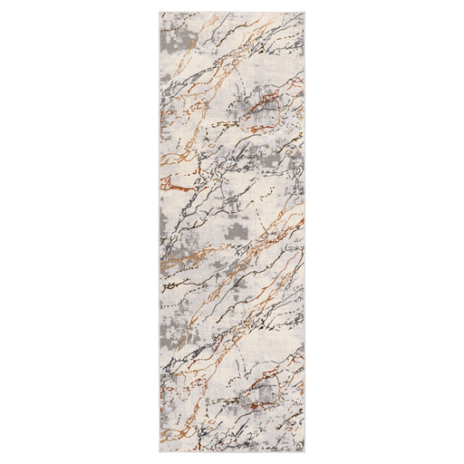Salim Ivory Brown Marble Striations - T4024 - 3' x 8' Runner