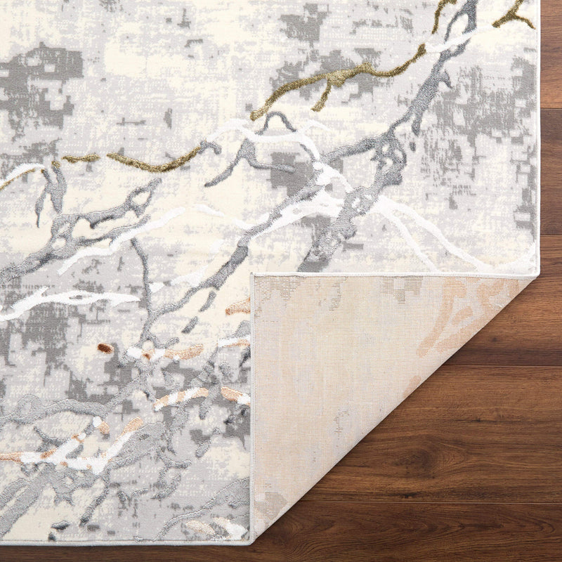 Salim Ivory Brown Marble Striations - T4024 - 5' x 8'