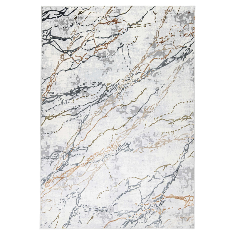 Salim Ivory Brown Marble Striations - T4024 - 5' x 8'