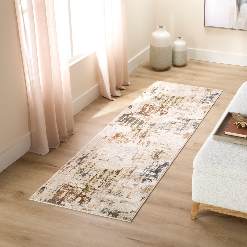 Salim Beige Brown Painterly - T4025 - 3' x 8' Runner