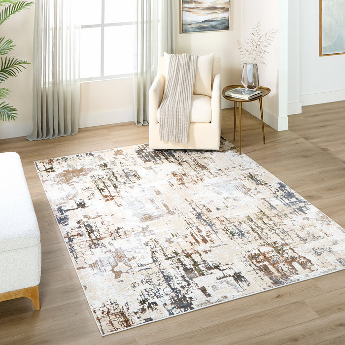 Salim Beige Brown Painterly - T4025 - 8' x 11'