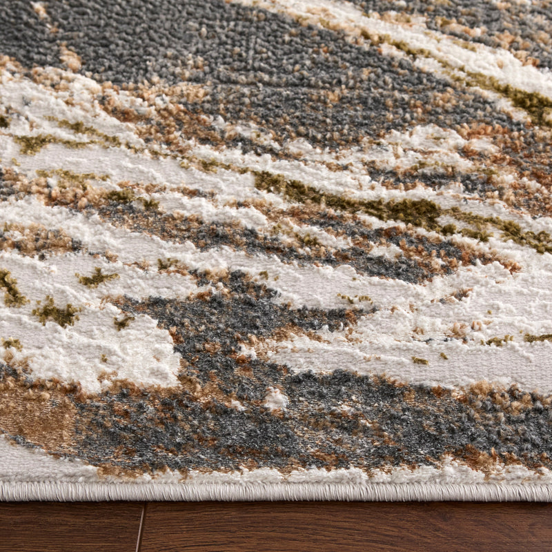 Salim Brown Gray Painterly - T4027 - 3' x 8' Runner