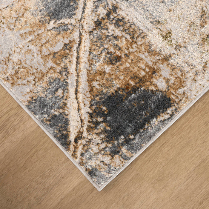 Salim Brown Gray Painterly - T4028 - 3' x 8' Runner