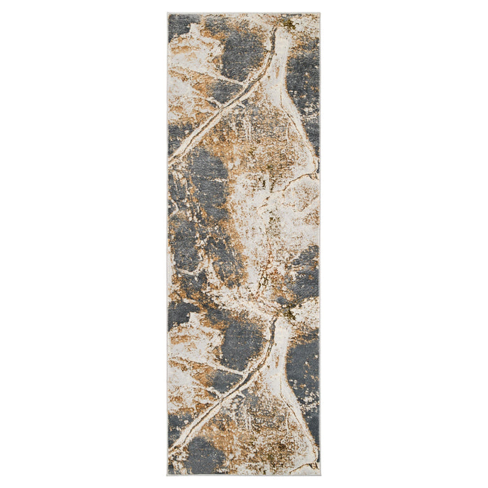 Salim Brown Gray Painterly - T4028 - 3' x 8' Runner
