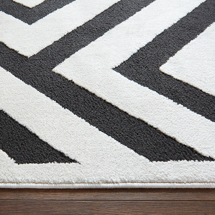 Optika Black Ivory Geometric - T9013 - 2' x 3'