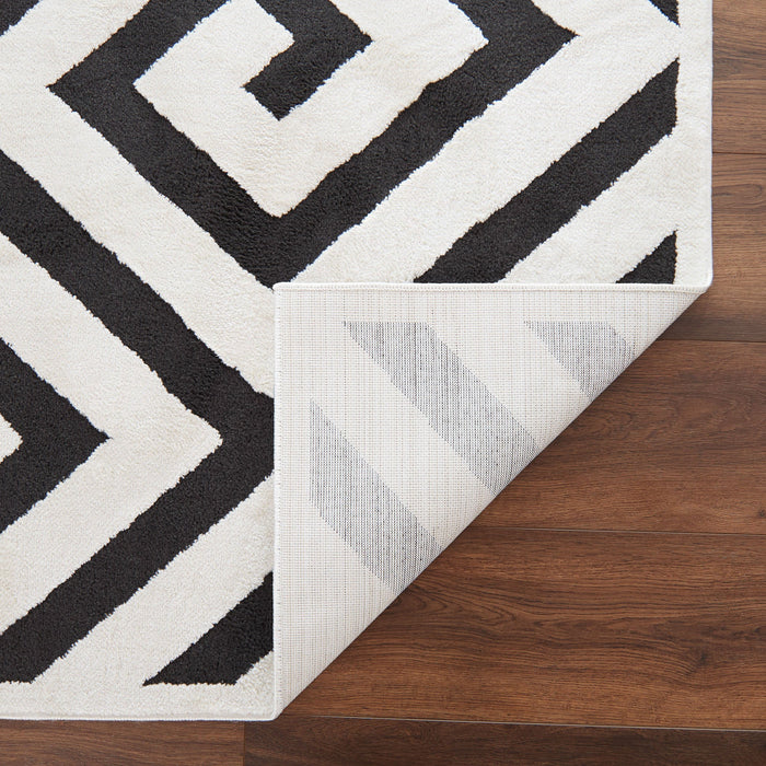 Optika Black Ivory Geometric - T9013 - 7' x 9'