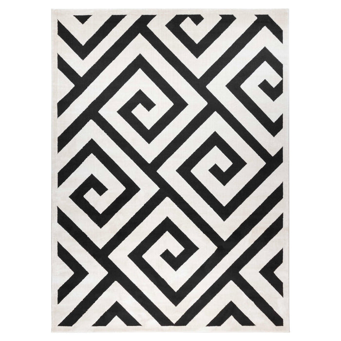 Optika Black Ivory Geometric - T9013 - 8' x 11'