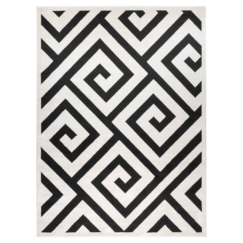 Optika Black Ivory Geometric - T9013 - 5' x 8'