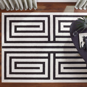 Optika Black Ivory Geometric - T9014 - 5' x 8'