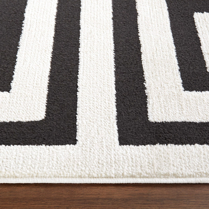 Optika Black Ivory Geometric - T9014 - 7' x 9'