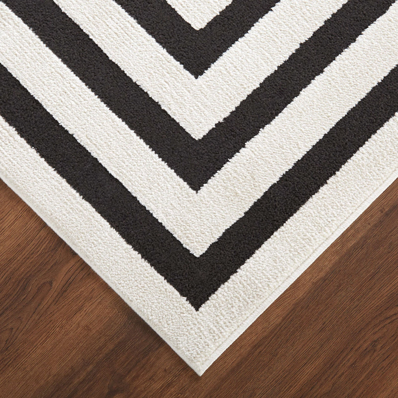 Optika Black Ivory Geometric - T9014 - 5' x 8'