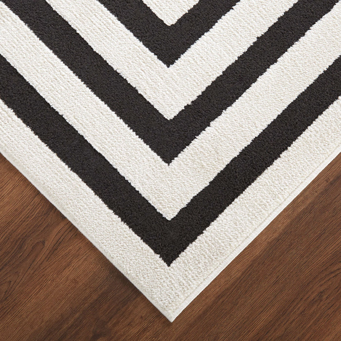 Optika Black Ivory Geometric - T9014 - 8' x 11'