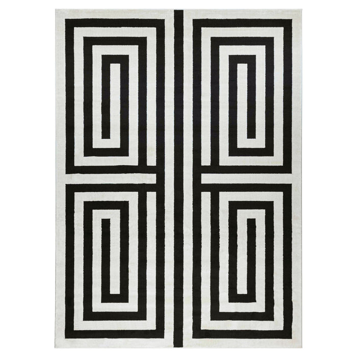 Optika Black Ivory Geometric - T9014 - 10' x 13'