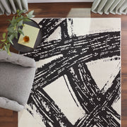 Optika Black Ivory Brush Stroke - T9015 - 5' x 8'