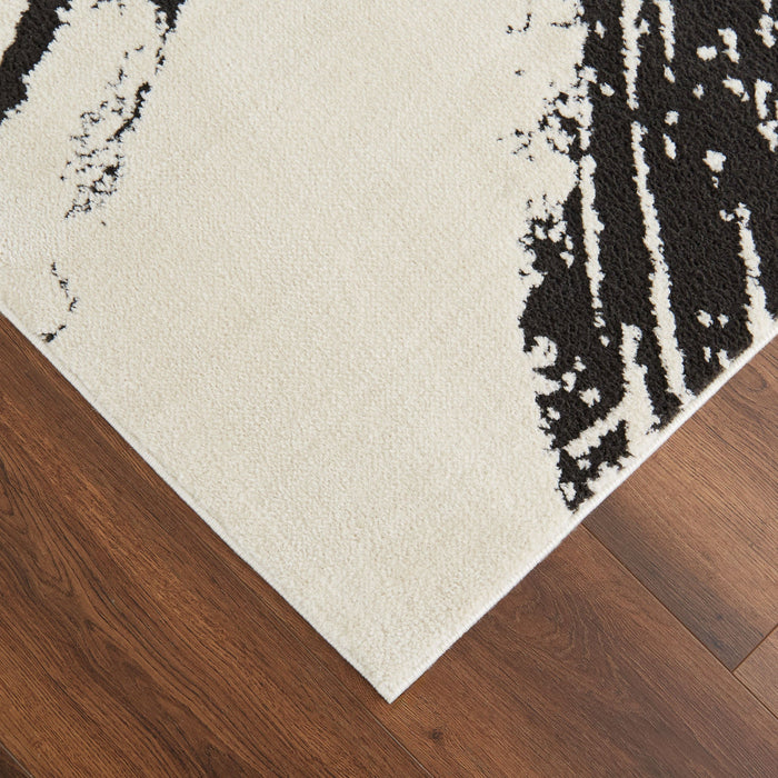 Optika Black Ivory Brush Stroke - T9015 - 5' x 8'