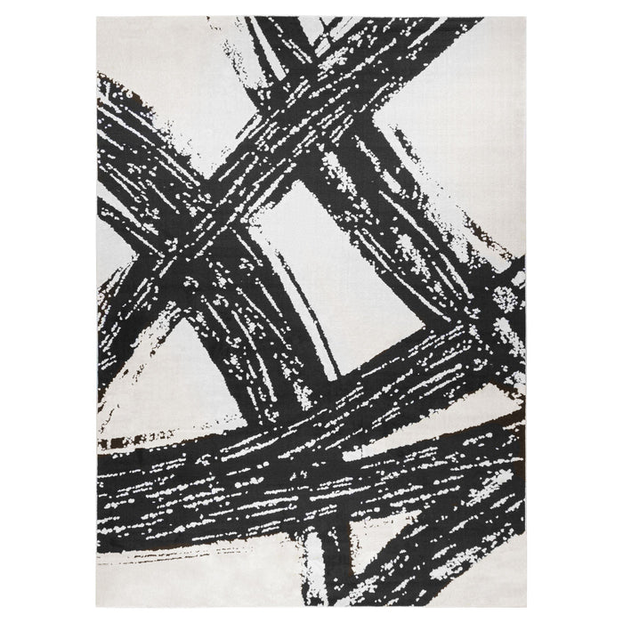 Optika Black Ivory Brush Stroke - T9015 - 2' x 3'