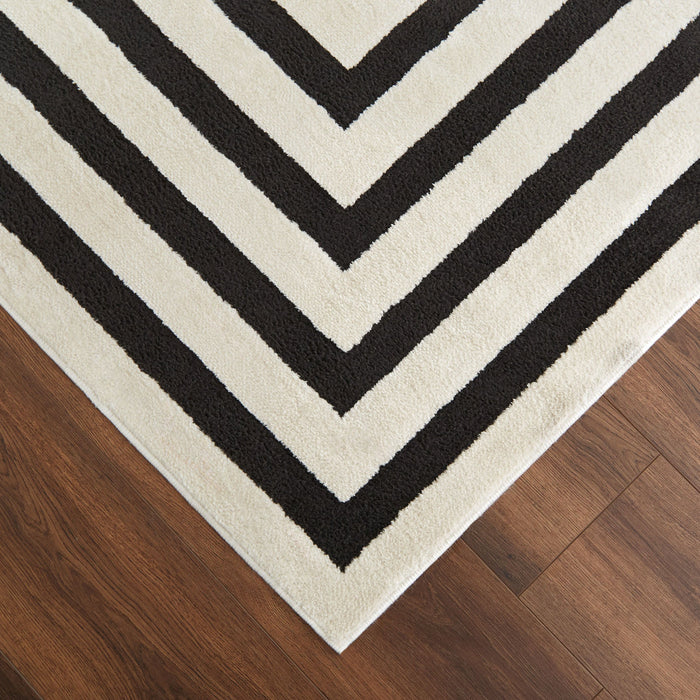 Optika Black Ivory Geometric - T9016 - 10' x 13'
