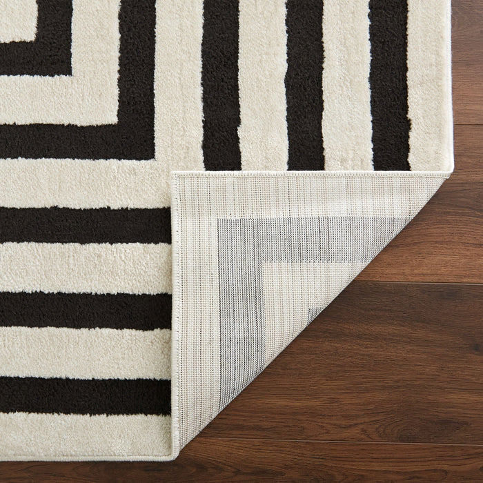 Optika Black Ivory Geometric - T9016 - 7' x 9'