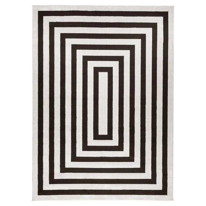Optika Black Ivory Geometric - T9016 - 7' x 9'