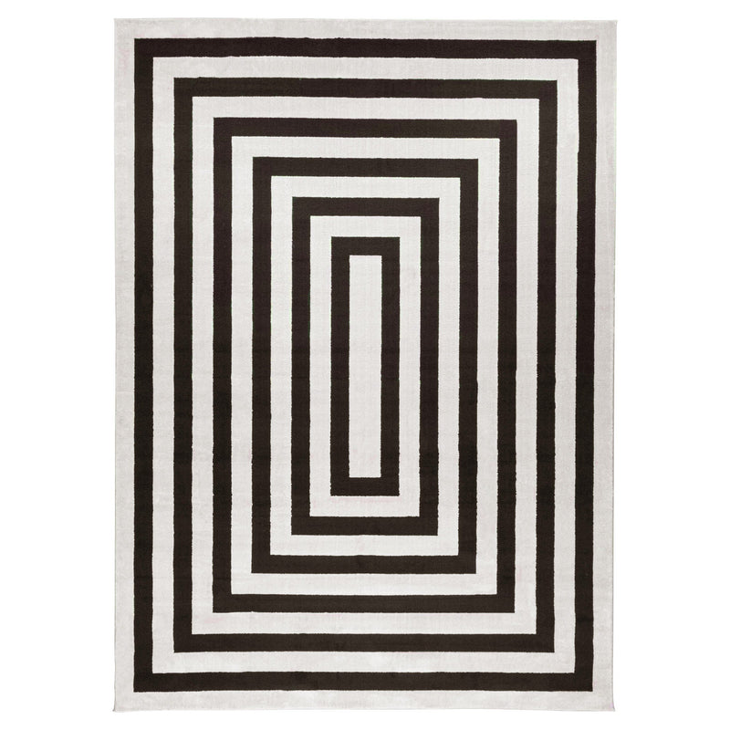 Optika Black Ivory Geometric - T9016 - 5' x 8'