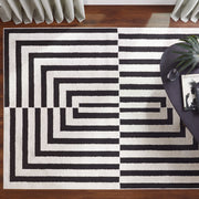 Optika Black Ivory Geometric - T9017 - 5' x 8'