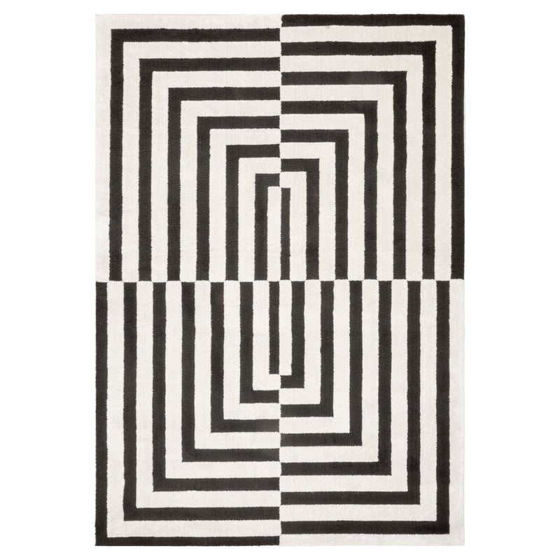 Optika Black Ivory Geometric - T9017 - 5' x 8'