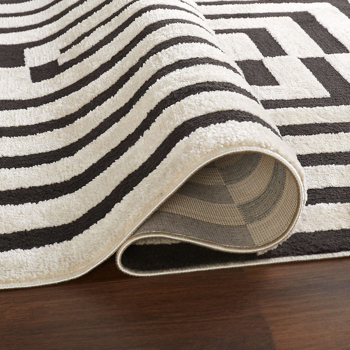 Optika Black Ivory Geometric - T9017 - 7' x 9'