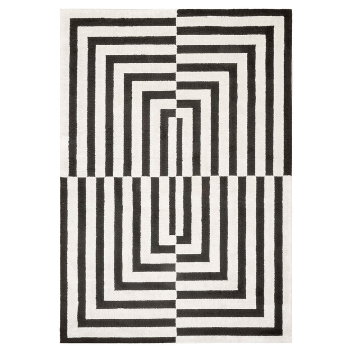 Optika Black Ivory Geometric - T9017 - 8' x 11'