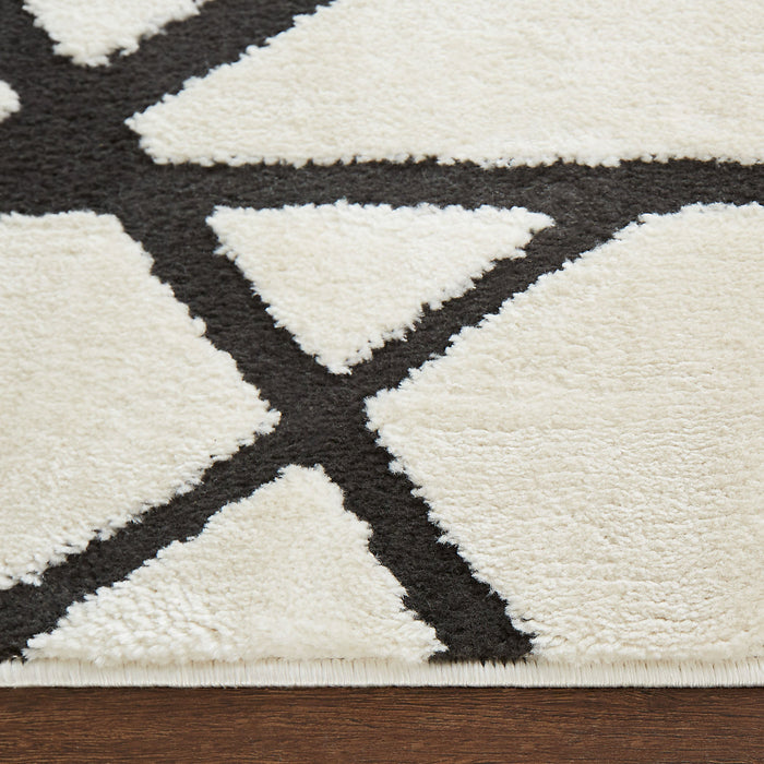 Optika Black Ivory Linear Geometric - T9018 - 5' x 8'