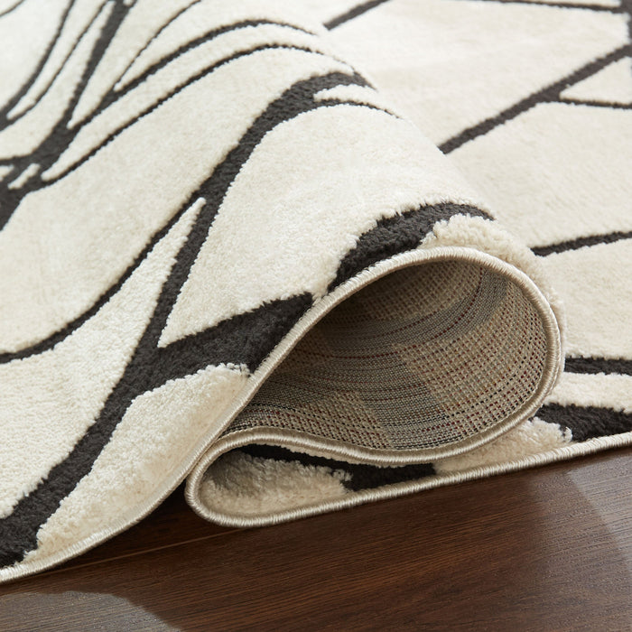 Optika Black Ivory Linear Geometric - T9018 - 7' x 9'