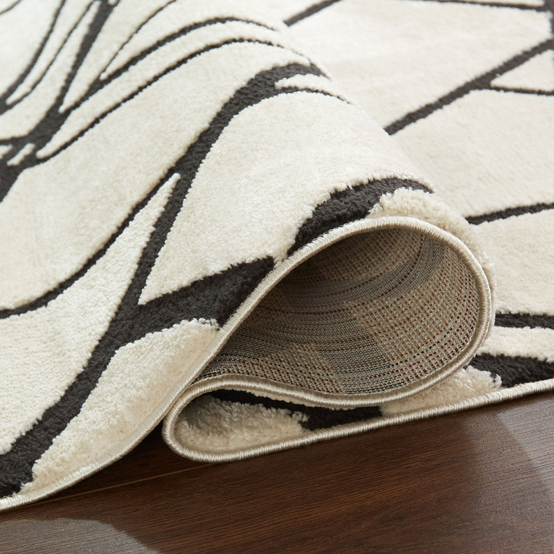 Optika Black Ivory Linear Geometric - T9018 - 5' x 8'