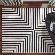 Optika Black Ivory Geometric - T9019 - 5' x 8'