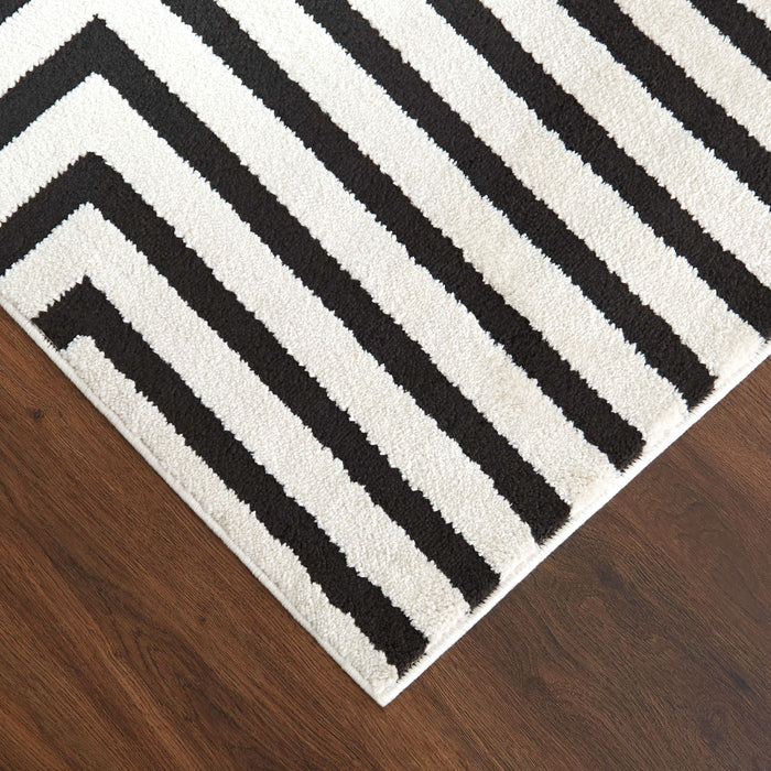 Optika Black Ivory Geometric - T9019 - 7' x 9'