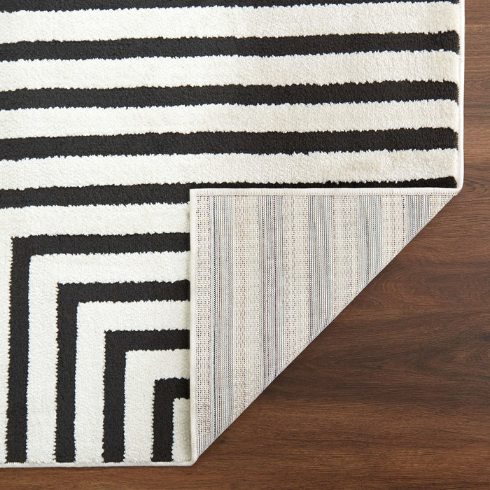 Optika Black Ivory Geometric - T9019 - 5' x 8'