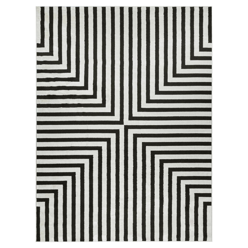 Optika Black Ivory Geometric - T9019 - 5' x 8'