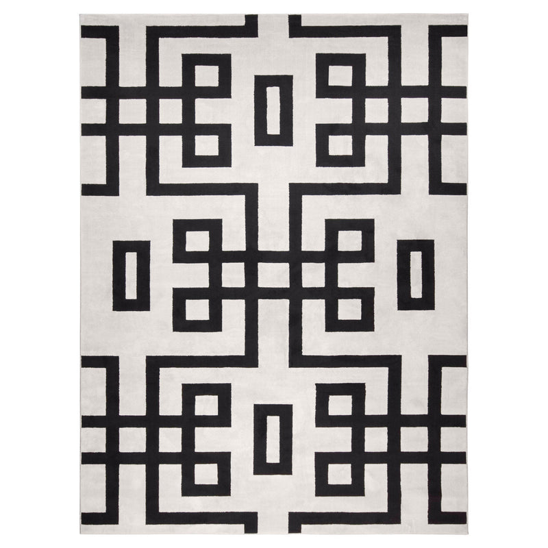 Optika Black Ivory Geometric - T9020 - 5' x 8'