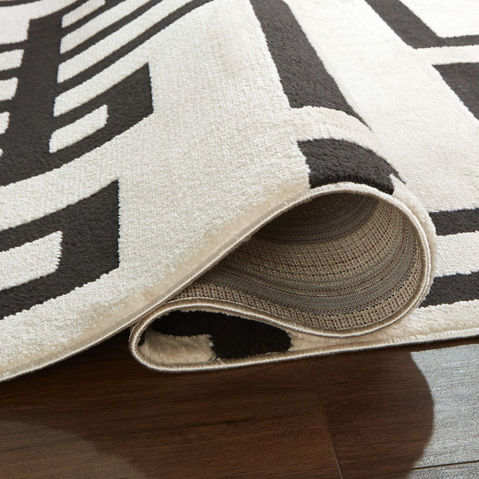 Optika Black Ivory Geometric - T9020 - 5' x 8'