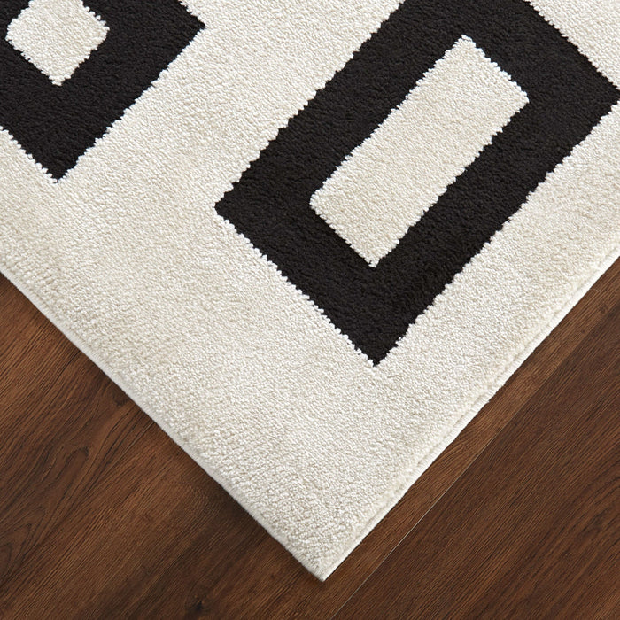 Optika Black Ivory Geometric - T9020 - 8' x 11'