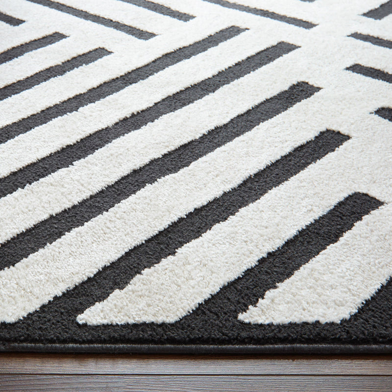 Optika Black Ivory Geometric - T9021 - 5' x 8'