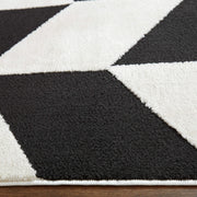 Optika Black Ivory Chevron Herringbone - T9023 - 5' x 8'