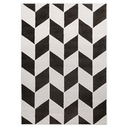 Optika Black Ivory Chevron Herringbone - T9023 - 5' x 8'