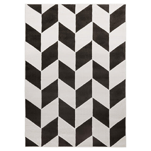 Optika Black Ivory Chevron Herringbone - T9023 - 5' x 8'