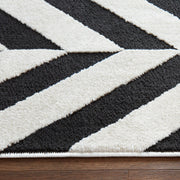 Optika Black Ivory Chevron Herringbone - T9024 - 5' x 8'