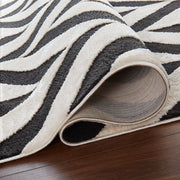 Optika Black Ivory Chevron Herringbone - T9024 - 5' x 8'